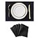 Home Brilliant Black Placemats Set of 6 Heat Resistant Dining Table Place Mats Kitchen Cloth Table Mats Black