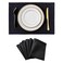Home Brilliant Black Placemats Set of 6 Heat Resistant Dining Table Place Mats Kitchen Cloth Table Mats Black