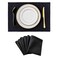 Home Brilliant Black Placemats Set of 6 Heat Resistant Dining Table Place Mats Kitchen Cloth Table Mats Black