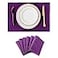 Home Brilliant Placemats Set of 6 Heat Resistant Dining Table Place Mats for Kitchen Table 13 x 19 inches Purple