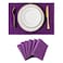 Home Brilliant Placemats Set of 6 Heat Resistant Dining Table Place Mats for Kitchen Table 13 x 19 inches Purple