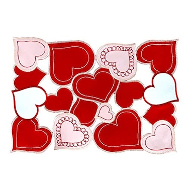 Simhomsen Set of 4 Embroidered Love Heart Table Placemats for14th February Wedding Anniversary Marriage Proposals or Engagements 13 19 inches placemats