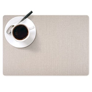 DASCO Andie Home Rectangle Placemats for Kitchen Table and Dining Room 6Piece Set HeatResistant and Surface Washable Placemat Oyster Warm Light Gray 17x12