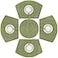 SHACOS Small Round Table Placemats Set of 5 Woven Vinyl Wedge Placemats with Centerpiece Round Table Mats Heat Resistant Wipe Clean 5 Green
