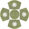 SHACOS Small Round Table Placemats Set of 5 Woven Vinyl Wedge Placemats with Centerpiece Round Table Mats Heat Resistant Wipe Clean 5 Green