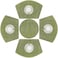 SHACOS Small Round Table Placemats Set of 5 Woven Vinyl Wedge Placemats with Centerpiece Round Table Mats Heat Resistant Wipe Clean 5 Green