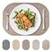DASCO Andie Home Oval Placemats for Kitchen Table and Dining Room 6Piece Set HeatResistant and Surface Washable Placemat Mocha Medium Brown 17x12