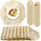 Sieral 48 Set 15 Inch Round Pressed Vinyl Placemats Hollow Out Rose Placemat Set Metallic Slip Resistant Place Mat Coaster Including Place Mats and Coasters for Wedding Dining Kitchen Gold