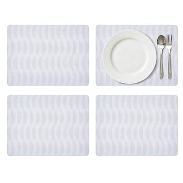 Portmeirion Pimpernel Eclipse Storm Grey Placemats Set of 4 157 x 117 Elegant 5mm CorkBacked Dining Mats with Heat Stain Resistant Lacquer Finish Durable Protective Table Accessories