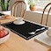 Encasa XO Placemats Set of 4 Pure Cotton Hemstitched Design Black Rectangular 19x13 Dining Table Mat Machine Washable
