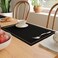 Encasa XO Placemats Set of 4 Pure Cotton Hemstitched Design Black Rectangular 19x13 Dining Table Mat Machine Washable