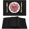 Sieral 12 Set Cloth Placemats Rectangle Dining Table Placemat Bulk 13 x 19 Inch Machine Washable Heat Resistant Cotton Linen Table Mats for Wedding Birthday Party SuppliesBlack