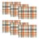 Artoid Mode Orange Black Buffalo Plaid Fall Placemats Set of 6 12x18 Inch Halloween Seasonal Table Mats for Party Kitchen Dining Decoration
