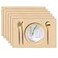 LANDVIEW Cloth Placemats Set of 6 Cotton Linen Blend Machine Washable Durable Linen Table Mats Heat Resistant Placemats Wrinkle Free Place Mats for Dining Table Easy to Clean Beige 6