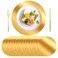 KesaPlan 100PCS Round Gold Placemats 13 Disposable Paper Placemats for Dining Table Mirrored Gold Charger Place Mat for Kitchen Banquet Table Setting Wedding Birthday Dinner Party Decor