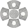 SHACOS Round Table Placemats Set of 5 Woven Vinyl Wedge Placemats with Centerpiece Round Table Mats Heat Resistant Wipe Clean 5 Silver Grey