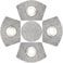 SHACOS Round Table Placemats Set of 5 Woven Vinyl Wedge Placemats with Centerpiece Round Table Mats Heat Resistant Wipe Clean 5 Silver Grey