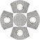 SHACOS Round Table Placemats Set of 5 Woven Vinyl Wedge Placemats with Centerpiece Round Table Mats Heat Resistant Wipe Clean 5 Silver Grey