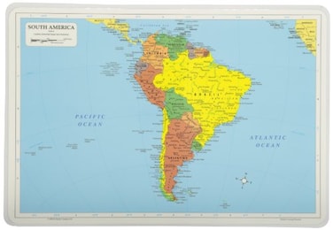 Painless Learning South America Map Placemat 12 x 17 12 inches