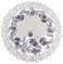Linens, Art Embroidered Delft Blue Onion Flower Place Mat Doily 16 Inch Round
