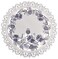 Linens, Art Embroidered Delft Blue Onion Flower Place Mat Doily 16 Inch Round