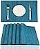 WAZAIGUR Placemats Set of 6 for Dining Table HeatResistant Washable Place Mats Woven Vinyl Kitchen Table Mats Easy to CleanBlue