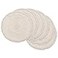 SHACOS Round Placemats Set of 6 Boho Braided Bordered Place Mats 15 inch for Dining Tables Wedding Holiday Party Ivory Bordered 6