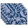 KAF Home House and Home Cork Placemats 16 x 12Inch Set of 4 Indigo Batik Floral Print