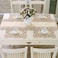 AMZALI Brown Flower Embroidered Stain Resistant Placemats Vinyl Washable Lace Lunchmat Place Mats Home Kitchen Dining Restaurant Table Mats Set of 4