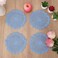 kilofly Crochet Cotton Lace Table Placemats Doilies Pack 4pc Blue 7 inch