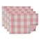 DII Gingham Check Tabletop Collection Pink Placemat Set