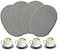WENFOME 4 Pack Oval Woven Placemats Gray Cotton Rope Braided Placemats with 4 Pack Round Fabric Coasters HeatResistant NonSlip Cotton Table Mats Charger Plates for Table Decoration Gray