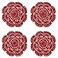 Phantomon 8 Inch Doilies Crochet Round Lace Doily Handmade Placemats 100 Cotton Crocheted Coasters Pack of 4 Red