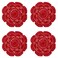 Phantomon 8 Inch Doilies Crochet Round Lace Doily Handmade Placemats 100 Cotton Crocheted Coasters Pack of 4 Red