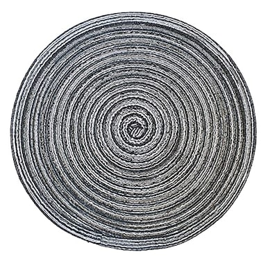 ADIDO EVA Round Placemats Set of 4 Heat Resistant Braided Place Mats 118 inch for Kitchen Table Black Grey
