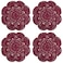 Phantomon 8 Inch Doilies Crochet Round Lace Doily Handmade Placemats 100 Cotton Crocheted Coasters Pack of 4 Burgundy