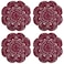 Phantomon 8 Inch Doilies Crochet Round Lace Doily Handmade Placemats 100 Cotton Crocheted Coasters Pack of 4 Burgundy