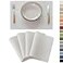 Demetex White Placemats Set of 4 Heat Resistant Cloth Place Mats Linen Dining Table Mats for Wedding Party Decorations Pure White