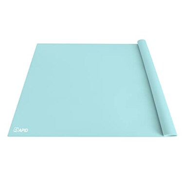 SAPID Extra Large Silicone Mat 36 x 24 Place Mats Heat Resistant Mat for Kitchen Countertop Protector Thick Placemats Washable Silicone Mats for Kitchen Counter Mat Dining Table Mat Mint Green Sapid