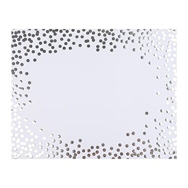 Augisteen 45 Pieces Silver Foil Paper Placemats White and Silver Dots Place Mats Disposable Decorative Paper Table Mats Rectangle Party Placemats for Birthday Wedding Baby Shower Party Dining Decor