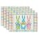 ARKENY Easter Placemats 12x18 Inches Set of 4 Bunny Rabbit Pink Spring Holiday Farmhouse Burlap Buffalo Plaid Indoor Table Mats Decorations for Home AP3814