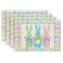 ARKENY Easter Placemats 12x18 Inches Set of 4 Bunny Rabbit Pink Spring Holiday Farmhouse Burlap Buffalo Plaid Indoor Table Mats Decorations for Home AP3814