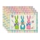 Artoid Mode Green Blue Pink Buffalo Plaid Bunny Happy Easter Placemats Set of 4 12x18 Inch Seasonal Holiday Table Mats for Party Kitchen Dining Decoration