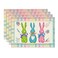 Artoid Mode Green Blue Pink Buffalo Plaid Bunny Happy Easter Placemats Set of 4 12x18 Inch Seasonal Holiday Table Mats for Party Kitchen Dining Decoration