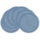SHACOS Round Braided Placemats Set of 6 Circle Place Mats Kitchen Table Mats for Dining Table Wedding Party Blue Gray 6