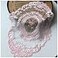 Fiygor 2Pack Retro Lace Placemats French Crochet Doilies Handmade Embroidered Table Mats 12x16in Pink Place Mats Cup Mat