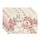Artoid Mode Xmas Trees Let It Snow Pink Snowman Christmas Placemats Set of 4 12x18 Inch Winter Table Mats for Party Kitchen Dining Decoration