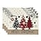 Artoid Mode Red Pine Trees Balls Merry Christmas Placemats Set of 4 12x18 Inch Winter Xmas Table Mats for Party Kitchen Dining Decoration