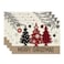 Artoid Mode Red Pine Trees Balls Merry Christmas Placemats Set of 4 12x18 Inch Winter Xmas Table Mats for Party Kitchen Dining Decoration