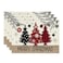 Artoid Mode Red Pine Trees Balls Merry Christmas Placemats Set of 4 12x18 Inch Winter Xmas Table Mats for Party Kitchen Dining Decoration
